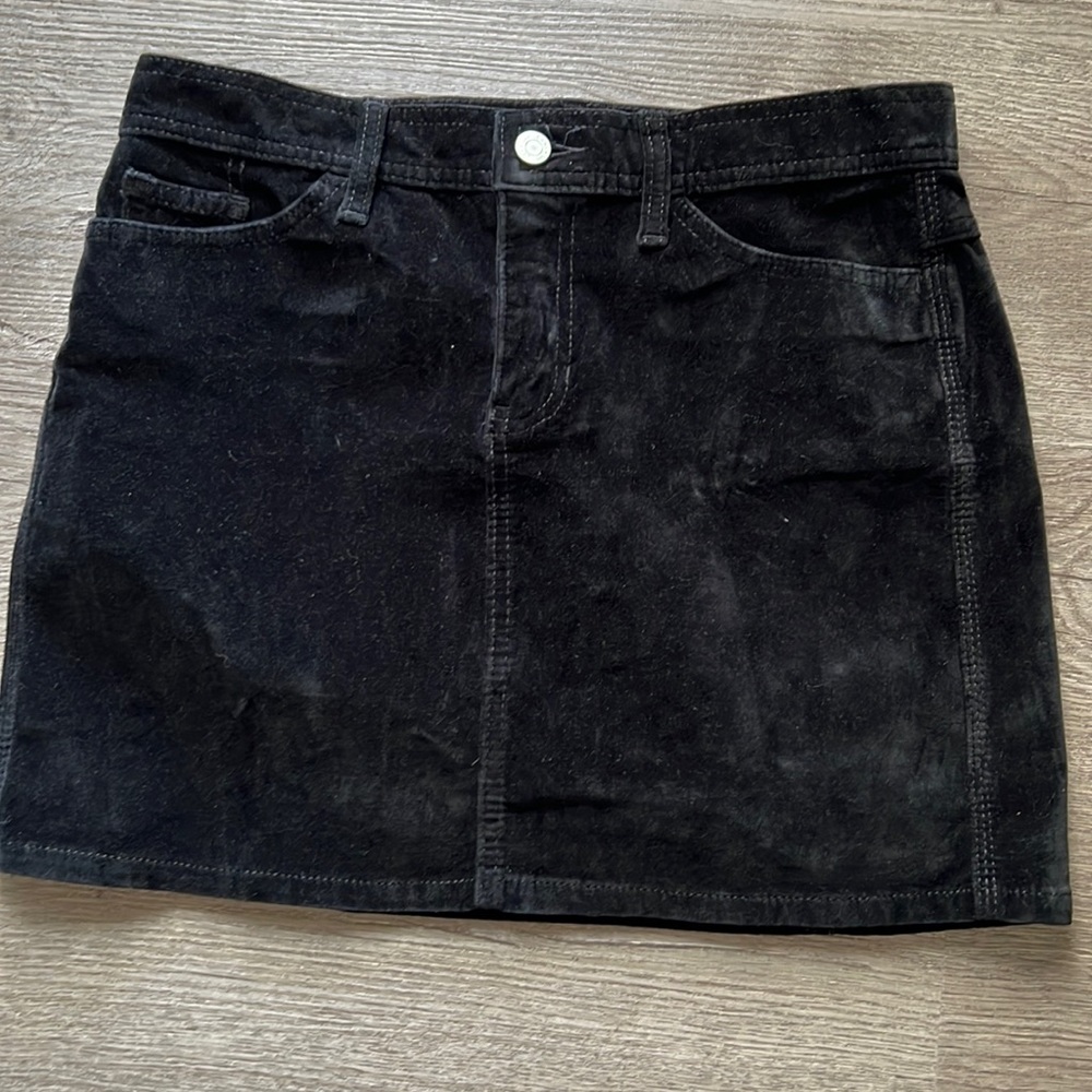Black Velour Mini Skirt